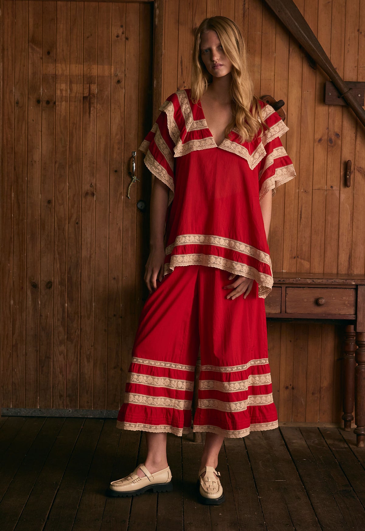 Birdie Top - Cherry Red